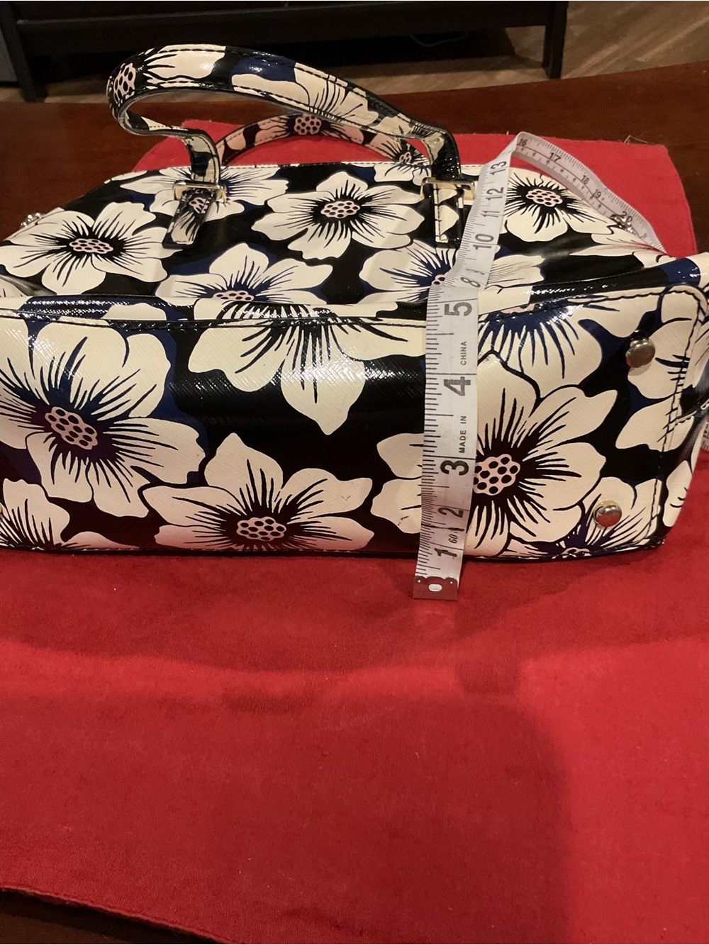 kate spade Black & White Floral Dome Satchel with Gold Hardware - Picture 11 of 11